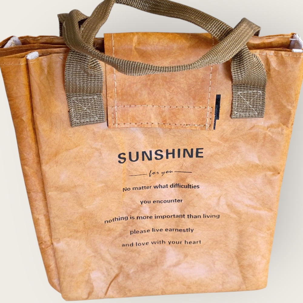 Sunshine For You Paper Tote Bag Reusable Grocery Shopping Bag‎ Insulated Waxed